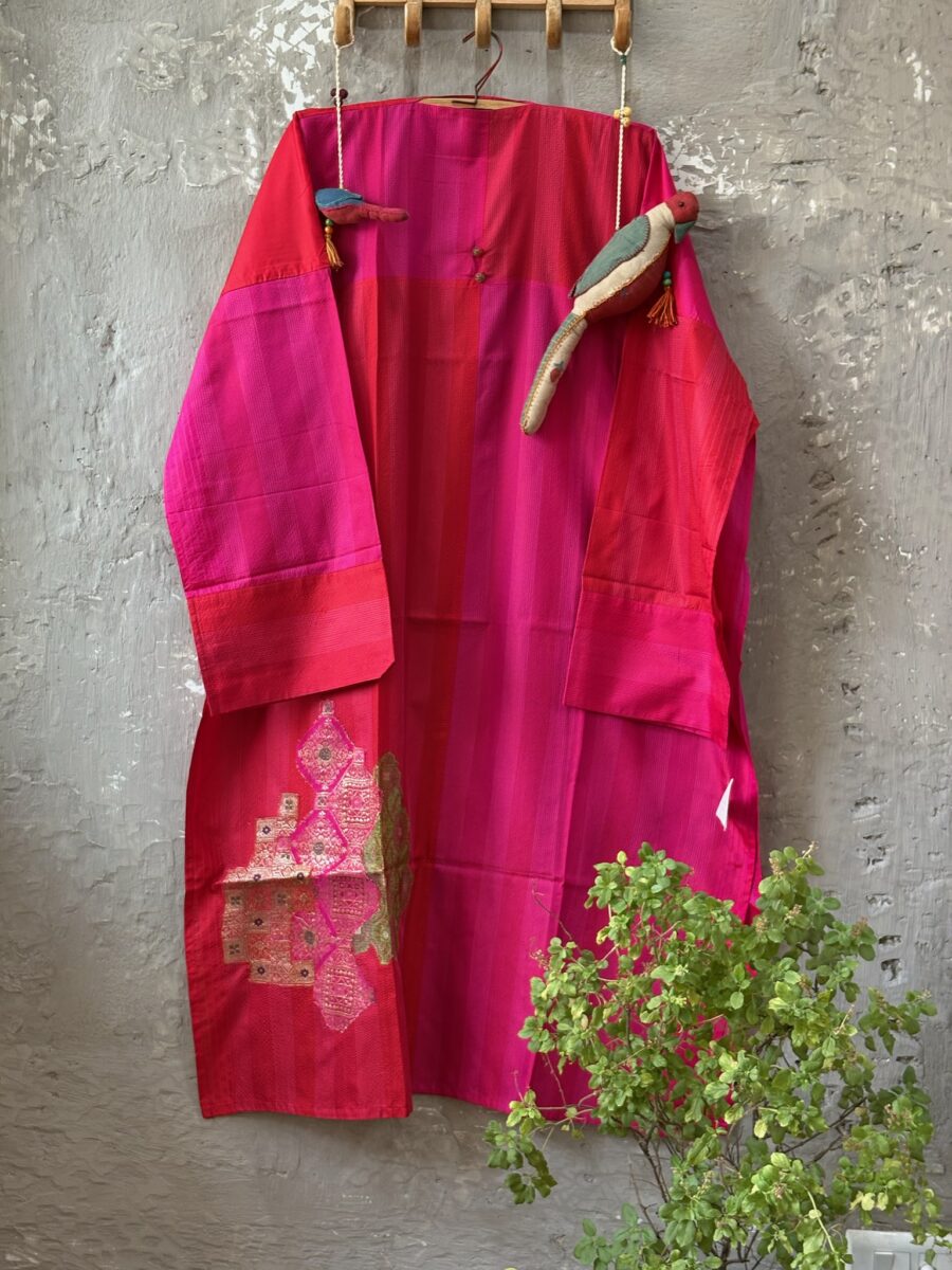 Silk - Old Brocade Appliquéd and Textured