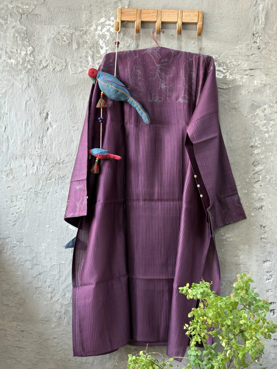 Chanderi - Print and Tucks - Image 4